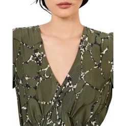 Best deal ❤️ Ba&sh Mosiris Midi 👗 Dress Kaki 😀 -ba&sh Sales Store unnamed file 602