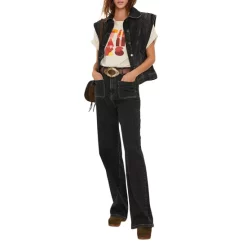 Cheapest ⭐ Ba&sh Max Denim Vest In Blackstone 🤩 -ba&sh Sales Store unnamed file 656