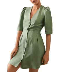 Discount 😀 Ba&sh Strid Puff Sleeve 👗 Dress Amande 🔔