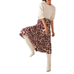 Coupon ✨ Ba&sh Gianna Tiered Printed 👗 Skirt Burgundy ⌛ -ba&sh Sales Store unnamed file 667