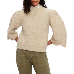 Buy 😍 Ba&sh West Textured Knit Sweater Beige 💯