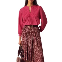 Buy 🔥 Ba&sh Lenny Abstract Print 👗 Skirt Raisin 🥰 -ba&sh Sales Store unnamed file 712