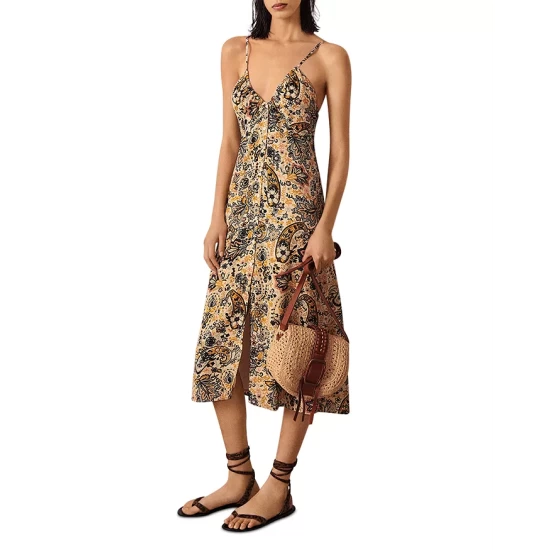 Deals 😍 Ba&sh Baila Printed Midi 👗 Dress Blue 🛒 3 Deals 😍 Ba&sh Baila Printed Midi 👗 Dress Blue 🛒