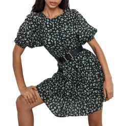 Buy 🧨 Ba&sh Beth Printed Mini 👗 Dress Black 🎁 -ba&sh Sales Store unnamed file 723