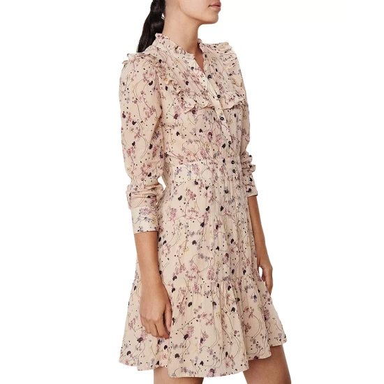 Brand new โญ Ba&sh Belle Ruffled Mini ๐ Shirt ๐ Dress Nude ๐งจ 5 Brand new โญ Ba&sh Belle Ruffled Mini ๐ Shirt ๐ Dress Nude ๐งจ - Image 3