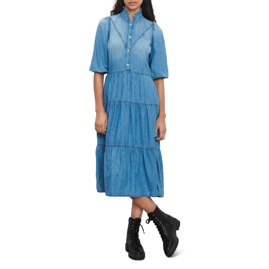 Best Sale 🥰 Ba&sh Willow Chambray Midi 👗 Dress Lightusedb 🔥 3 Best Sale 🥰 Ba&sh Willow Chambray Midi 👗 Dress Lightusedb 🔥