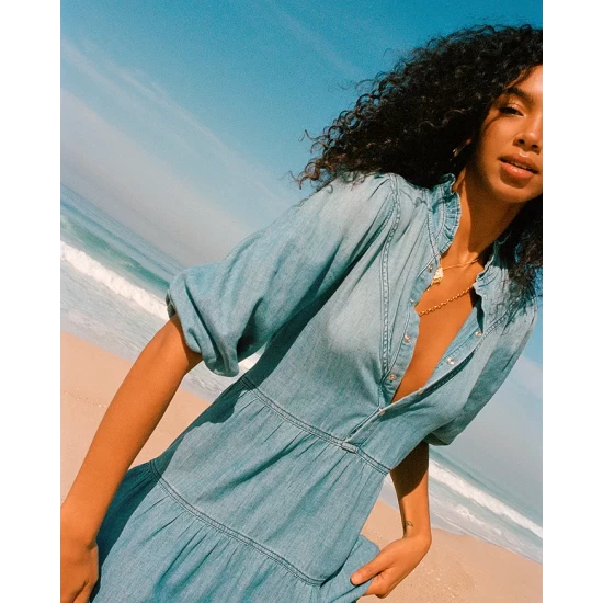 Best Sale 🥰 Ba&sh Willow Chambray Midi 👗 Dress Lightusedb 🔥 7 Best Sale 🥰 Ba&sh Willow Chambray Midi 👗 Dress Lightusedb 🔥 - Image 5