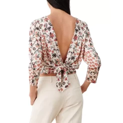 Flash Sale 🎁 Ba&sh Greg Printed Open Back Top Off White ⭐ -ba&sh Sales Store unnamed file 760