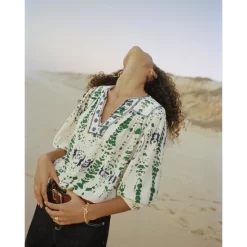 Best reviews of ❤️ Ba&sh Idris Printed Blouse Off White ❤️ -ba&sh Sales Store unnamed file 772