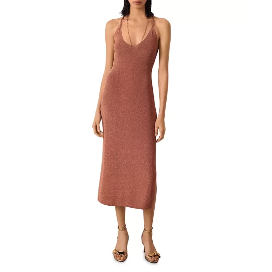 Hot Sale ๐คฉ Ba&sh Pupi Metallic Knit Midi ๐ Dress Gold ๐ 3 Hot Sale ๐คฉ Ba&sh Pupi Metallic Knit Midi ๐ Dress Gold ๐