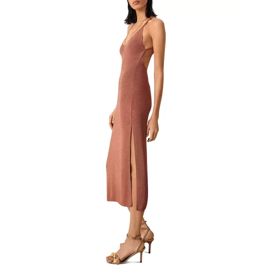 Hot Sale ๐คฉ Ba&sh Pupi Metallic Knit Midi ๐ Dress Gold ๐ 6 Hot Sale ๐คฉ Ba&sh Pupi Metallic Knit Midi ๐ Dress Gold ๐ - Image 4