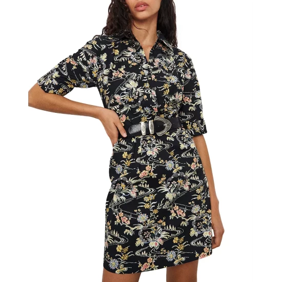 Cheap โจ Ba&sh Printed Filly Cotton ๐ Dress Black ๐ 3 Cheap โจ Ba&sh Printed Filly Cotton ๐ Dress Black ๐