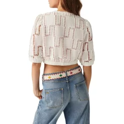 Budget ⌛ Ba&sh Amir Eyelet Crop Top Off White 🤩 -ba&sh Sales Store unnamed file 794