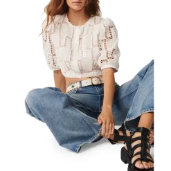 Budget ⌛ Ba&sh Amir Eyelet Crop Top Off White 🤩 -ba&sh Sales Store unnamed file 795