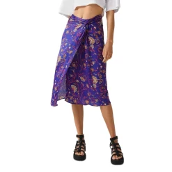 Cheap ⭐ Ba&sh Corso Faux Wrap Midi 👗 Skirt Blue 💯