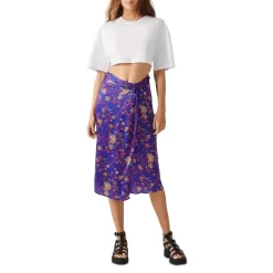 Cheap ⭐ Ba&sh Corso Faux Wrap Midi 👗 Skirt Blue 💯 -ba&sh Sales Store unnamed file 805