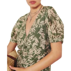 Promo 👍 Ba&sh Tais Botanical Print Mini 👗 Dress Green 🛒 -ba&sh Sales Store unnamed file 820