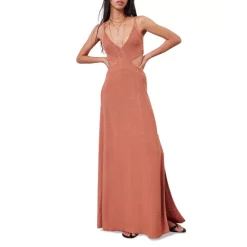 Flash Sale ⌛ Ba&sh Alula Cotton Cutout Maxi 👗 Dress Terracotta 😀