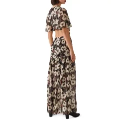 Cheap ✨ Ba&sh Kandy Metallic Floral Print Maxi 👗 Dress Off White 😀 -ba&sh Sales Store unnamed file 849