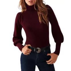 Buy ๐ Ba&sh Eden Balloon Sleeve Wool Sweater Burgundy ๐