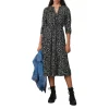 Discount 👏 Ba&sh Bowie Printed Midi 👗 Dress Black 🛒 -ba&sh Sales Store unnamed file 899