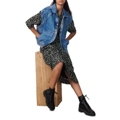 Discount 👏 Ba&sh Bowie Printed Midi 👗 Dress Black 🛒 -ba&sh Sales Store unnamed file 902