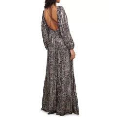 Best Pirce 💯 Ba&sh Glady Printed Open Back Maxi 👗 Dress Black ⌛ -ba&sh Sales Store unnamed file 909