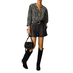 Top 10 🎁 Ba&sh Lio Pintucked 👚 Shirt Black 🌟 -ba&sh Sales Store unnamed file 92