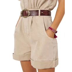 Discount 🌟 Ba&sh Daquila Cuffed Romper Beige ⭐ -ba&sh Sales Store unnamed file 932