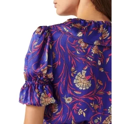 New 🥰 Ba&sh Chella Printed Faux Wrap Top Blue ✔️ -ba&sh Sales Store unnamed file 966