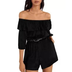 Promo โ๏ธ Ba&sh Doria Off-the-Shoulder Romper Black ๐