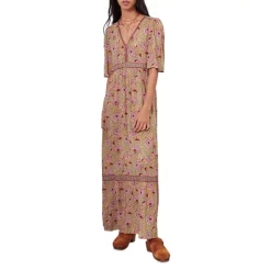 Hot Sale 🧨 Ba&sh Vally Slit Back Maxi 👗 Dress Ochre ✨