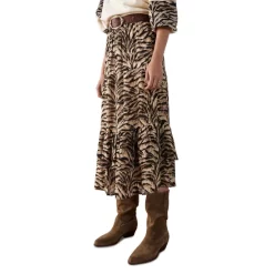 Hot Sale 🎁 Ba&sh Ilou Animal Print 👗 Skirt Beige ❤️ -ba&sh Sales Store unnamed file 995