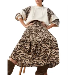 Hot Sale 🎁 Ba&sh Ilou Animal Print 👗 Skirt Beige ❤️ -ba&sh Sales Store unnamed file 996